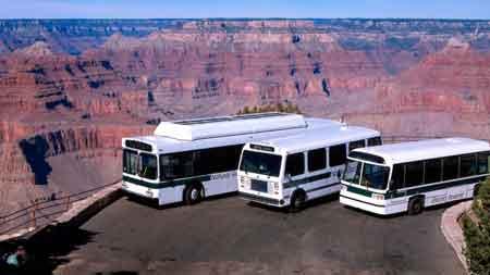 NPS shuttle buses at Grand Canyon.
