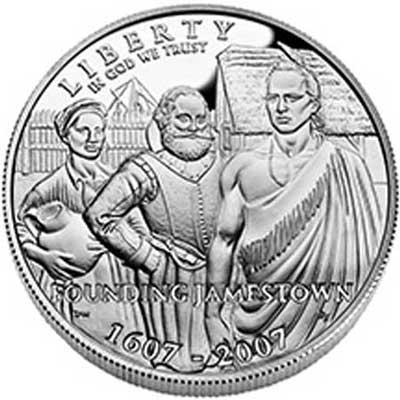 2007 Jamestown silver dollar