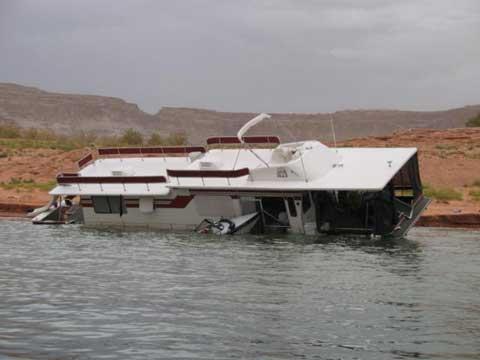 Swamped houseboat.
