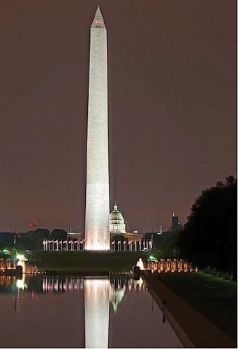 National Mall at night, copyright Stephen R. Brown