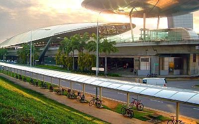 Exterior View of Singapore’s Expo Mass Rapid Transit Station
