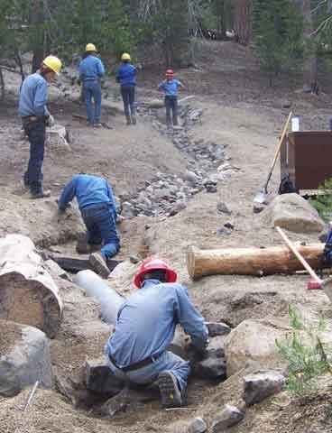 YCC crew at work in Yosemite.