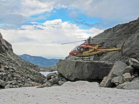 Helicopter during rescue
