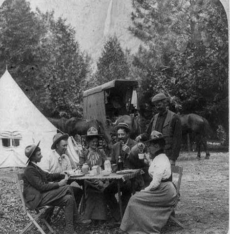 Early campers in Yosemite National Park.