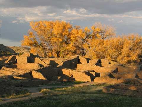Aztec Ruins National Monument in the fall.