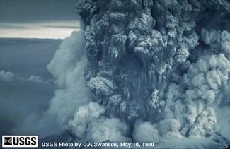Mt St Helens Explodes on May 18, 1980; USGS Photo