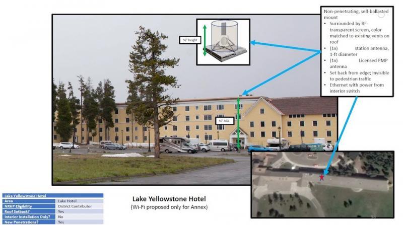 A broadband company wants to install high-speed Internet service in developed areas of Yellowstone National Park, including the historic Lake Hotel/NPS