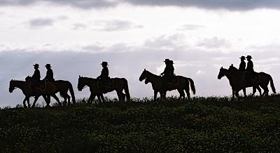 Border Patrol agents on horseback