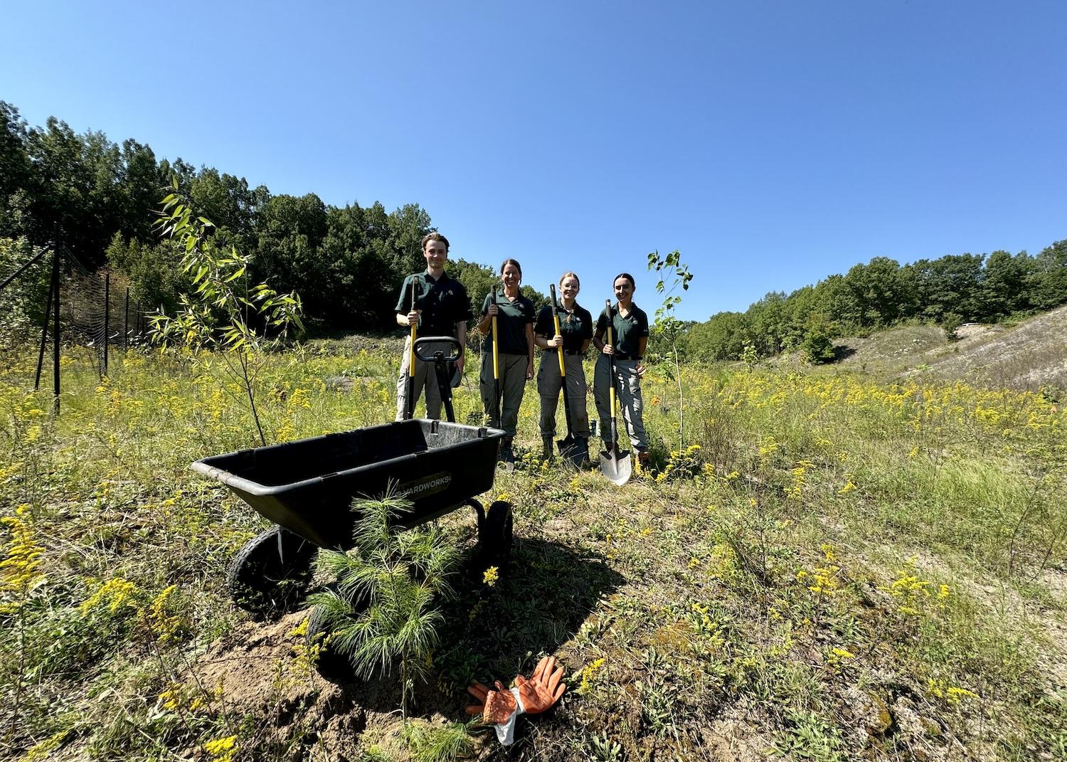 The Mending Ground project team, from left: Ben Pelkey, coordinator Mary Beth Lynch, Ashley Strauss and Lauren Hart.