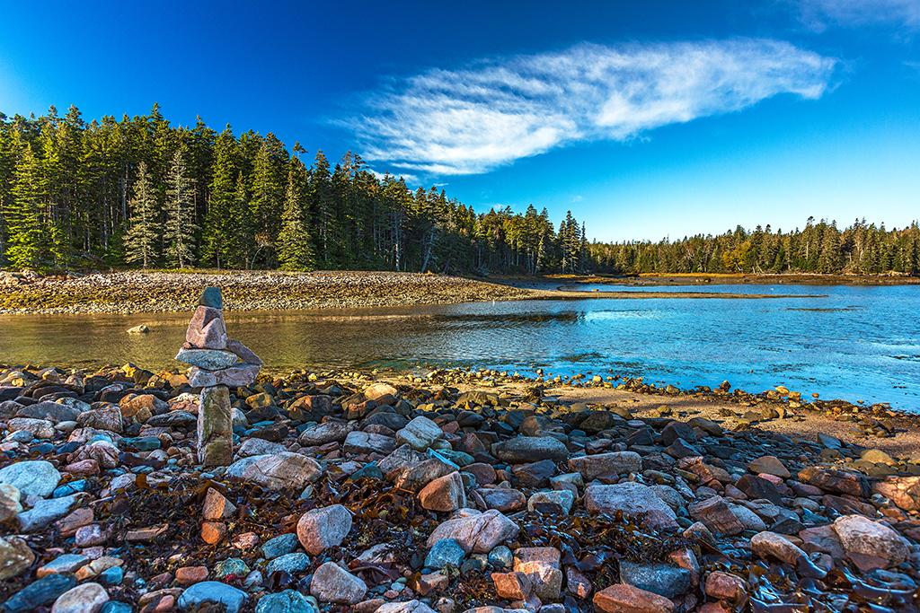 Stone sentinel watching over the scenery - original shot, Acadia National Park / Rebecca Latson