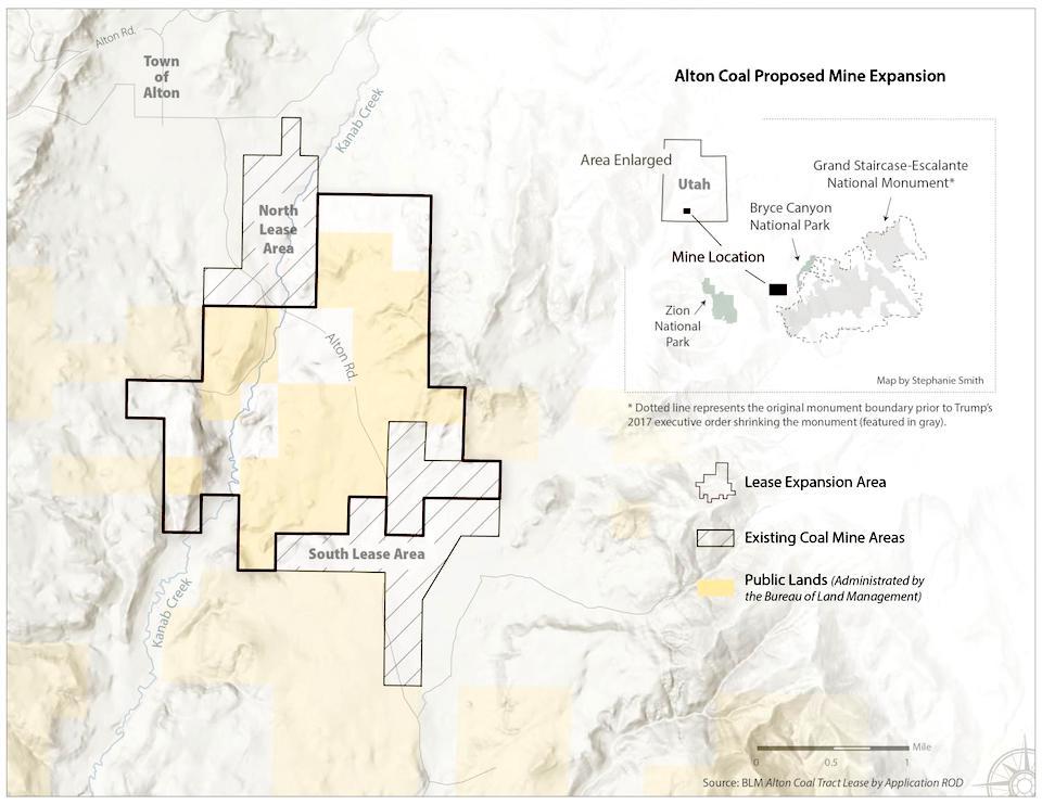 Map of Alton Coal Co. mine expansion in Utah/Stephanie Smith, Grand Canyon Trust