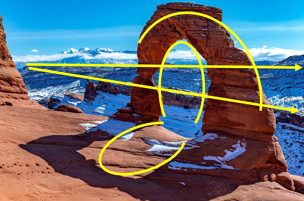 The arcs and lines of Delicate Arch, Arches National Park / Rebecca Latson