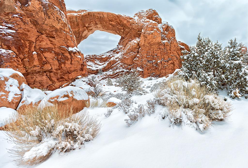 Snow day at the South Window, Arches National Park / Rebecca Latson