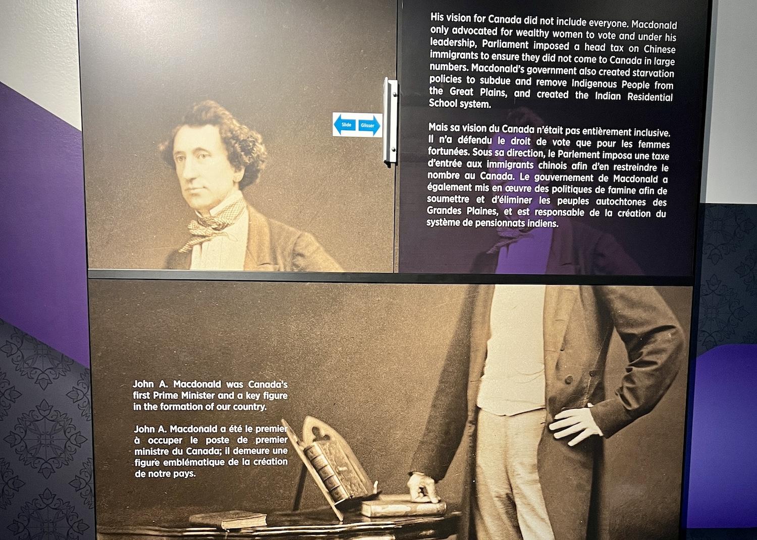 In the visitor center at Bellevue House, Parks Canada starts to explore Sir John A. Macdonald's mixed legacy.