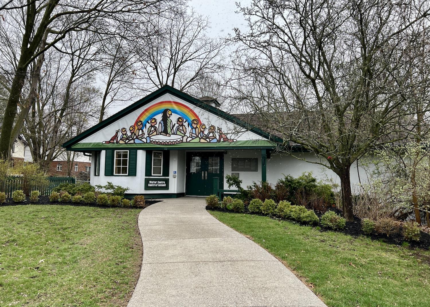 The visitor center at Bellevue House National Historic Site in Kingston, Ontario now features Indigenous artwork by Chris Mitchell.