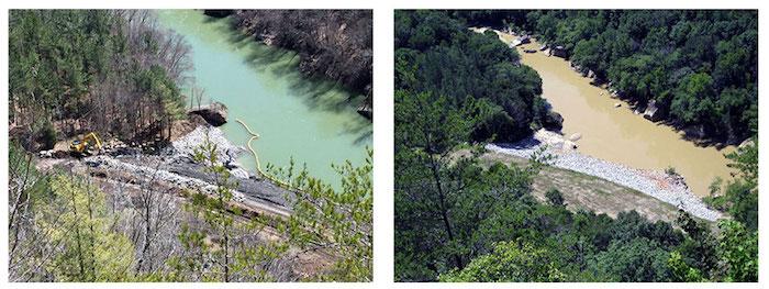 Before and after photos of the remediation site/NPS