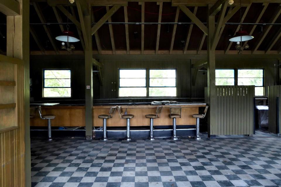 The original checkerboard flooring will be replaced with new checkerboard flooring/David and Kay Scott