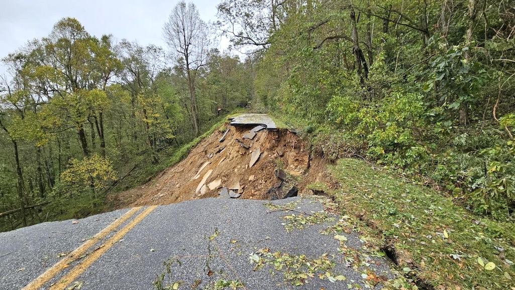 The Trump administration is moving to weaken national environmental laws that govern how the National Park Service, or instance, repairs damage to the Blue Ridge Parkway done by Hurricane Helene/NPS file