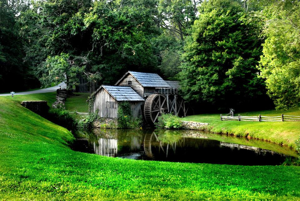 Repairs are being made to the Mabry Mill along the Blue Ridge Parkway/Vicki Dameron