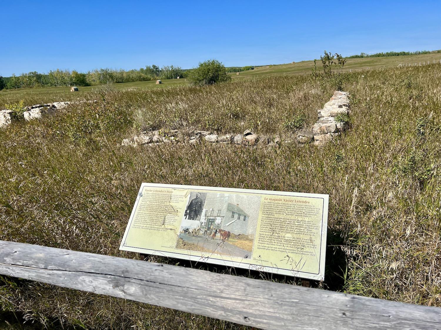 The remains of a store owned by Xavier Letendre, whose nickname Batoche was given to the village that sprung up here.