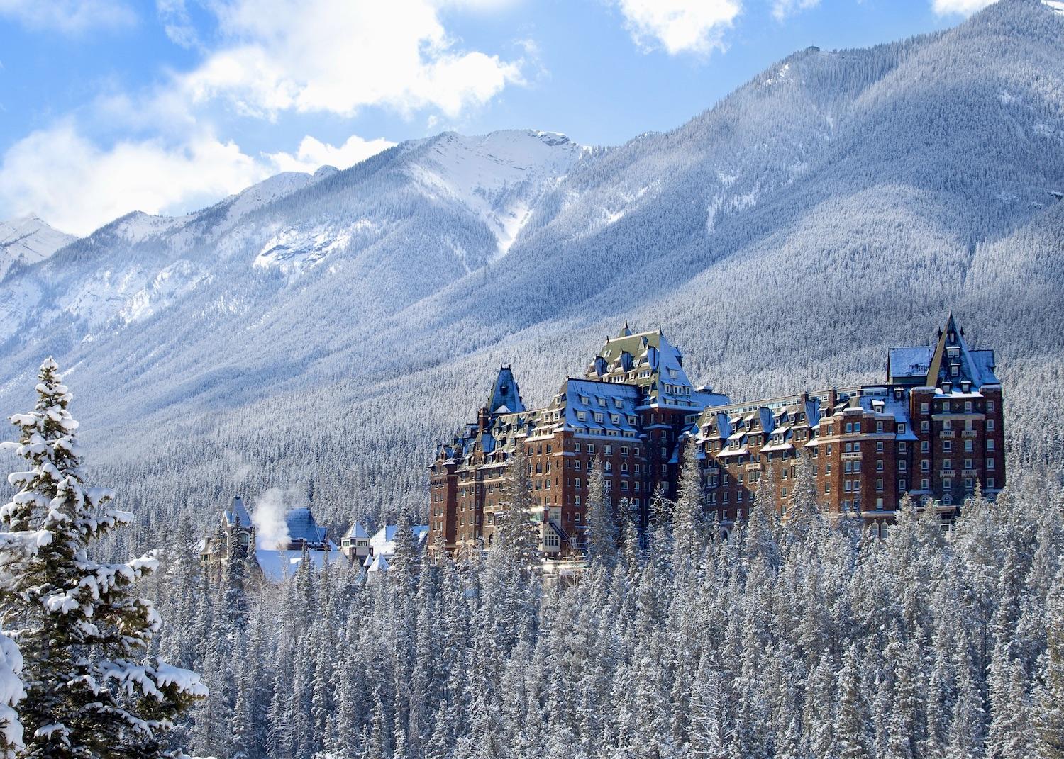 The iconic Fairmont Banff Springs hotel was built by the Canadian Pacific Railway and opened in 1888.