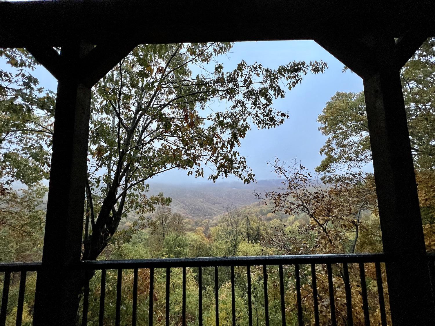 The view of the Buffalo River wilderness from the Buffalo Outdoor Center's Foxfire Cabin.