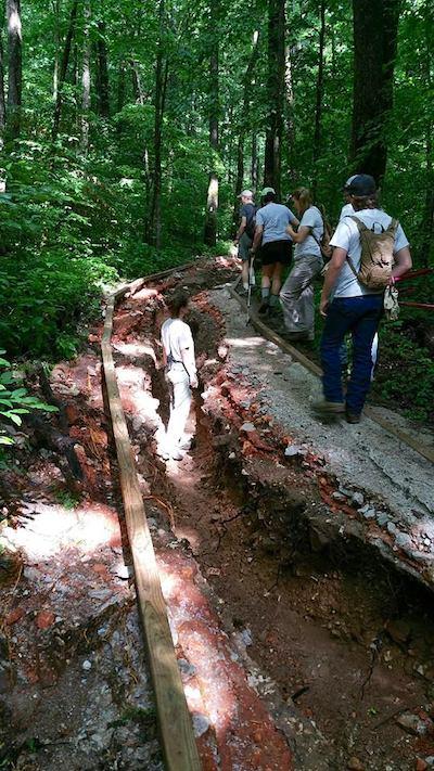 Trail damage in Lost Valley area of Buffalo National River/NPS Trail damage in Lost Valley area of Buffalo National River/NPS
