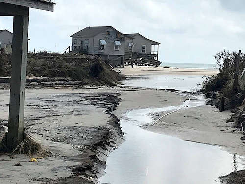 Hurricane Dorian damage to Long Point Cabins at Cape Lookout National Seashore/NPS