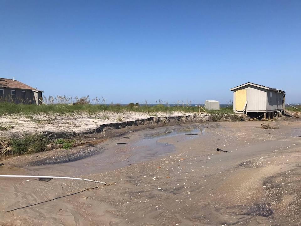 Great Island Cabin Camp -- near cabin 1, a breach through the island with erosion/NPS