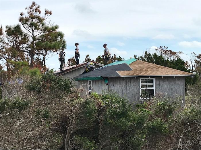 Repairing cabin roofs at Cape Lookout National Seashore/NPS
