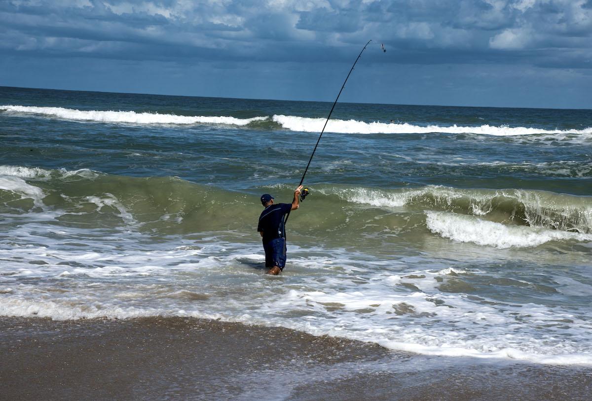 Surf fishing is one of the popular pastimes at Canaveral National Seashore/NPS Surf fishing is one of the popular pastimes at Canaveral National Seashore/NPS