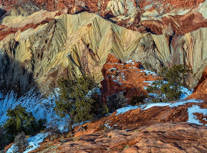 A telephoto view of Upheaval Dome, Canyonlands National Park / Rebecca Latson