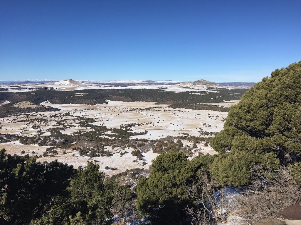 Neighboring cinder cones can be seen from the rim trail on Capulin Volcano/Barbara Jensen