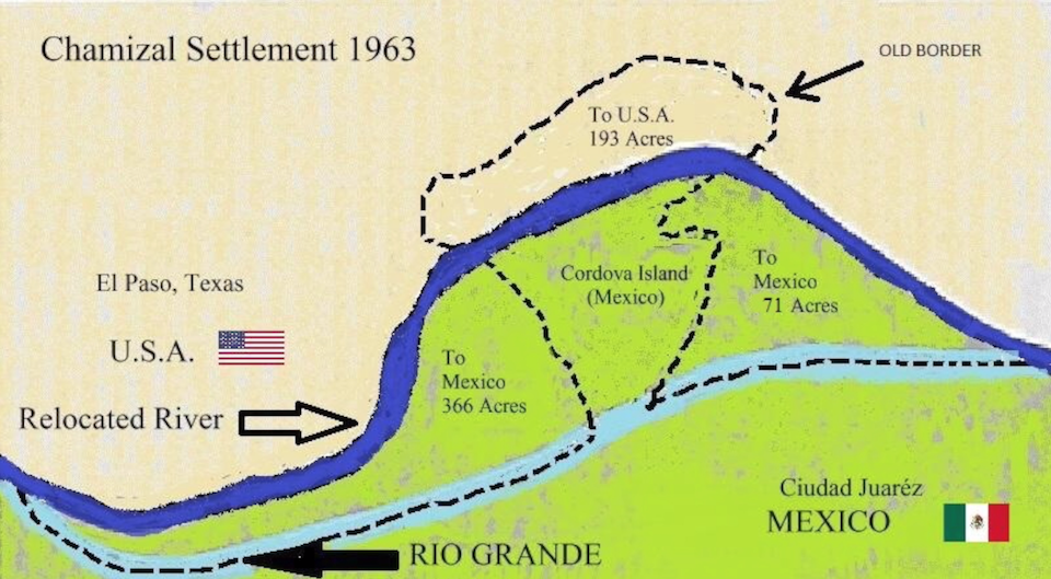 A 4-mile-long concrete ditch was dug to divert the Rio Grande River.