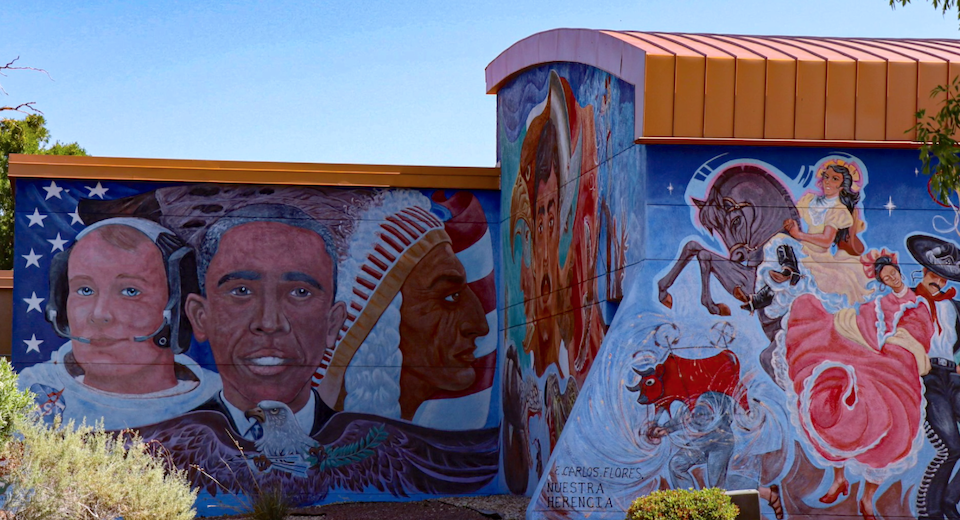 The famous mural Nuestra Herencia mural celebrates the two countries' cultures/Consuelo Martinez The famous mural Nuestra Herencia mural celebrates the two countries' cultures/Consuelo Martinez,