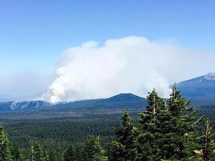 Smoke from the Crescent Fire At Crater Lake National Park/NPS
