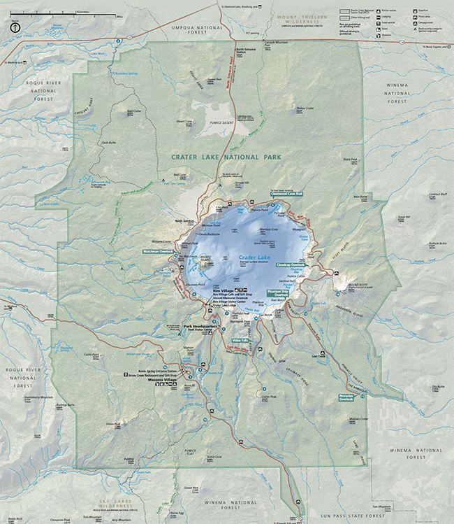 Crater Lake National Park map / National Park Service