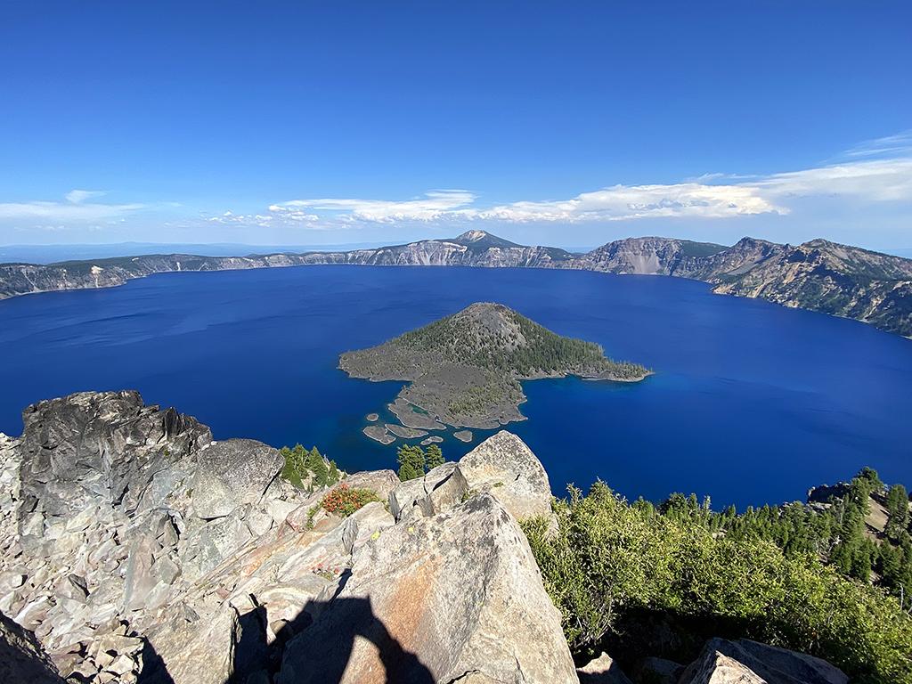 An unintended selfie shadow at Watchman Peak summit, Crater Lake National Park / Rebecca Latson