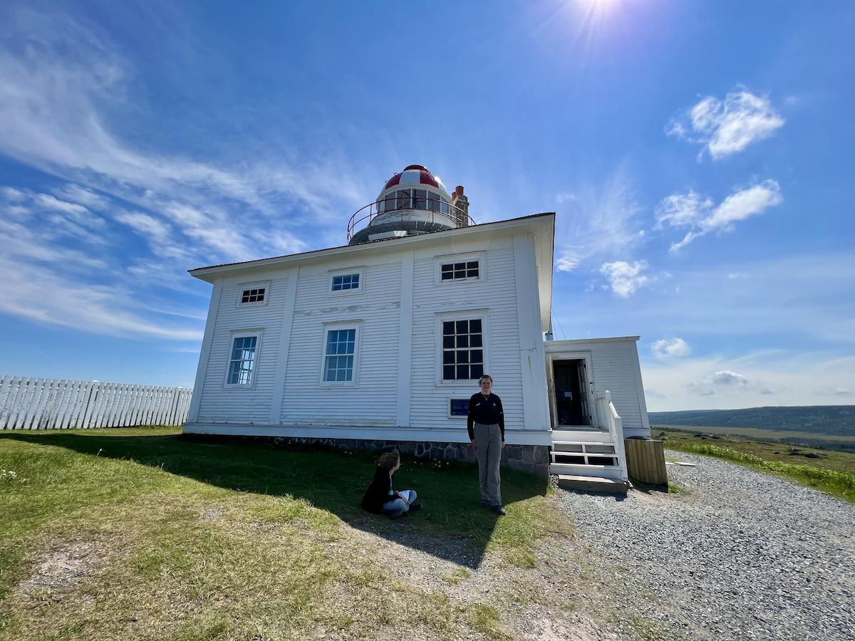 Parks Canada's Amelia Del Rizzo stands outside Cape Spear's historic lighthouse.