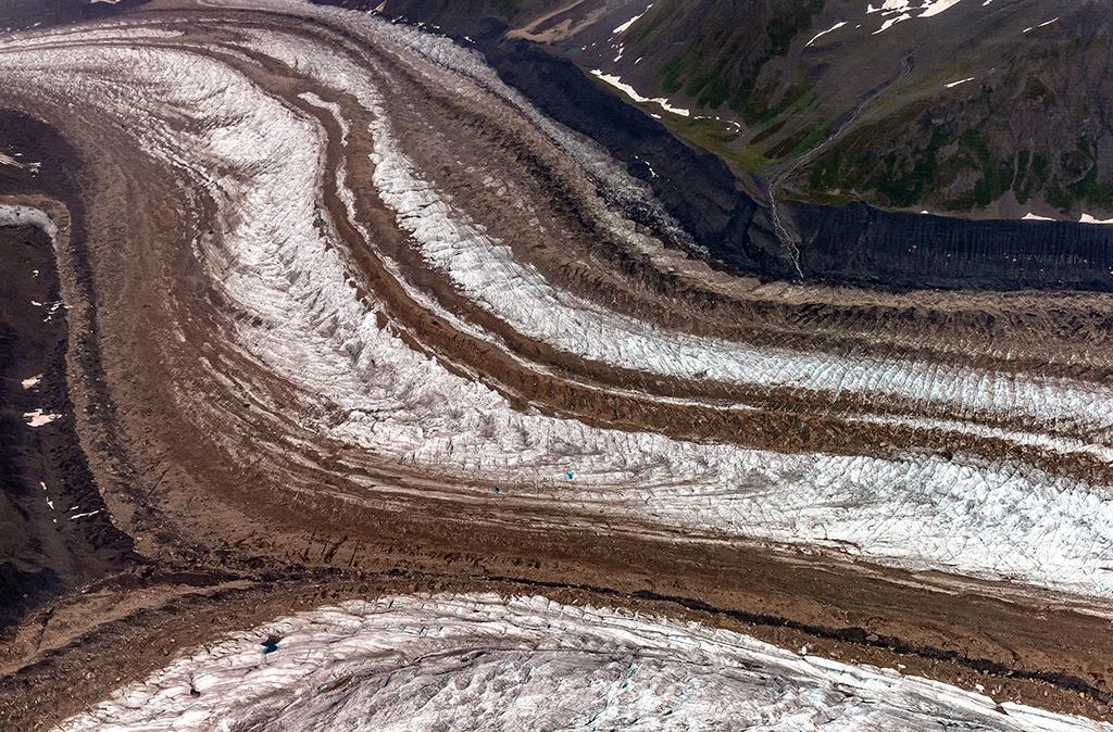 Glacial moraines and crevasses, Denali National Park & Preserve / Rebecca Latson