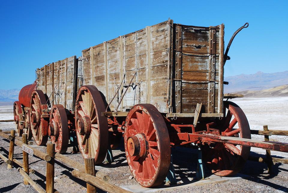 Historic borax wagons at Harmony Borax Works in Death Valley/Kurt Repanshek file