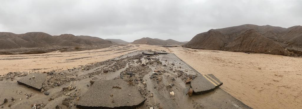 Flooding on August 5, 2022 destroyed large sections of Mud Canyon Road/NPS file