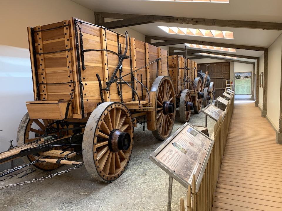Replica borax wagons that will be pulled through Death Valley this weekend/Death Valley Conservancy