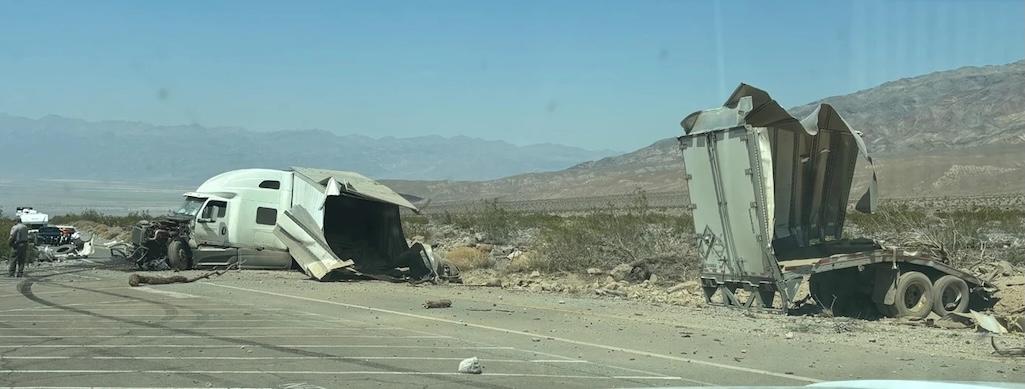 The crash separated the cab from the trailer/NPS The crash separated the cab from the trailer/NPS