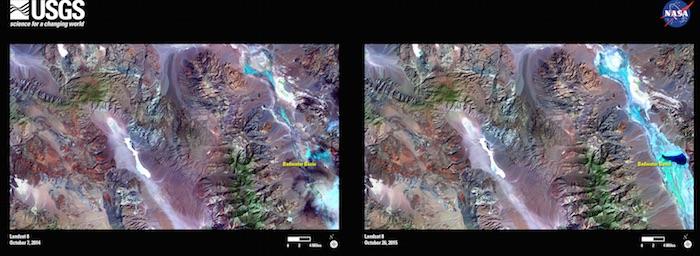 USGS Landsat Images of Death Valley Flooding/USGS USGS Landsat Images of Death Valley Flooding/USGS