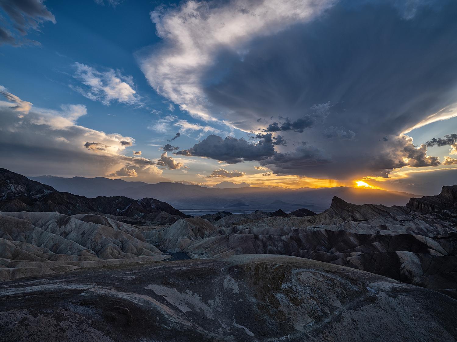 Sunset and thundercloud at Zabriskie Point, Death Valley National Park / Rebecca Latson