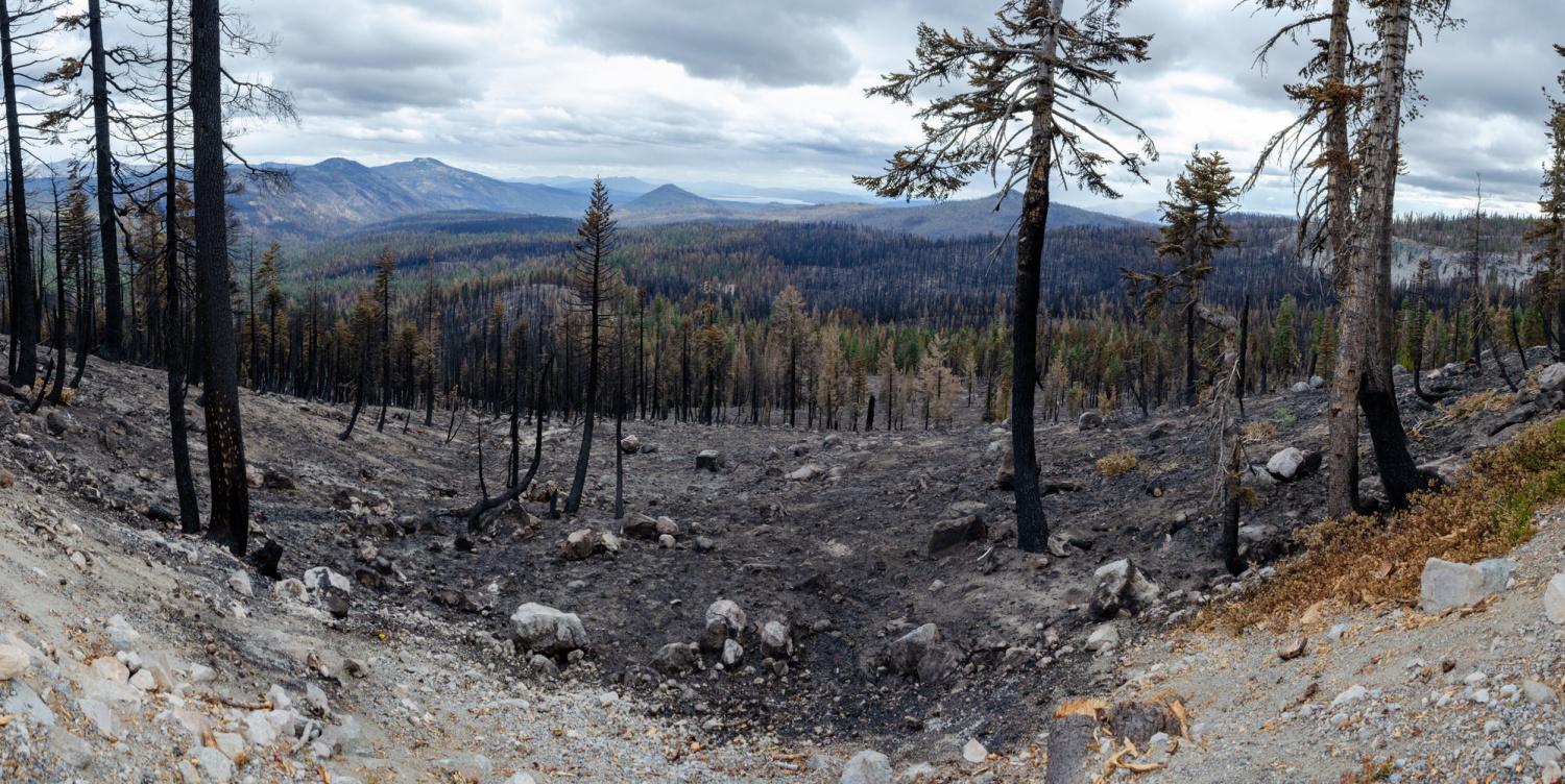 A blackened valley at Lassen Volcanic. 