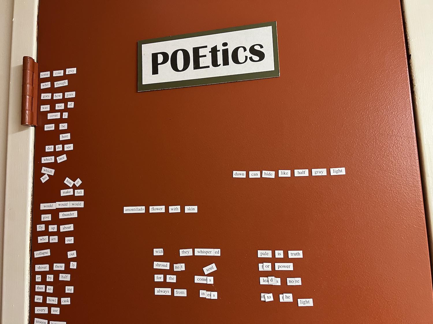 You can buy Edgar Allan Poe-themed magnetic poetry kits at the national historic site in Philadelphia.