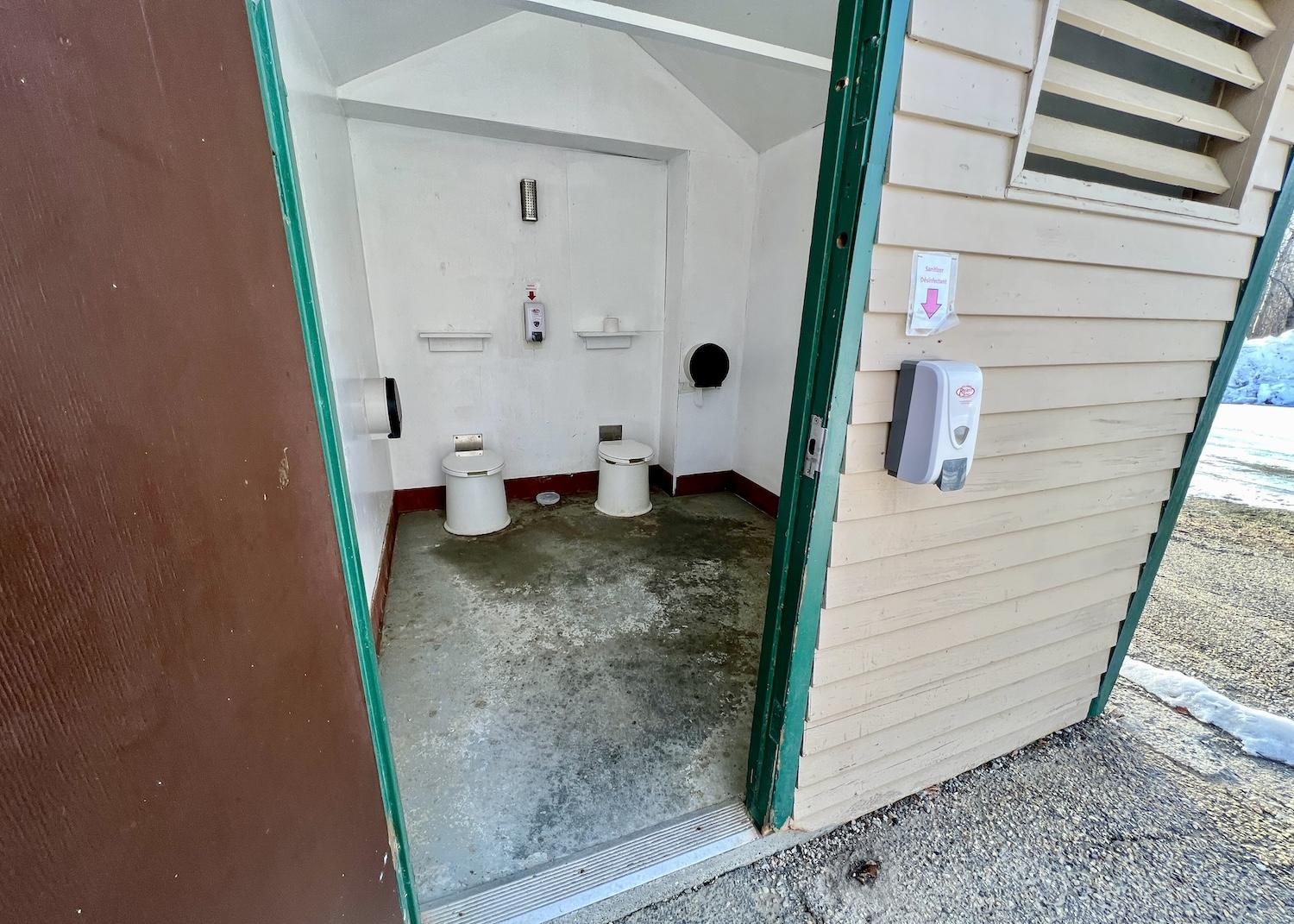 At Elk Island National Park, this washroom randomly has two toilets.