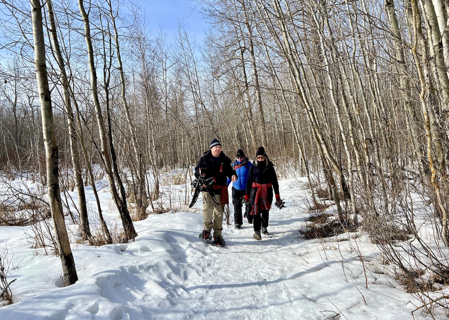 Talking Rock Tours founder Keith Diakiw leads a small group through Elk Island National Park.